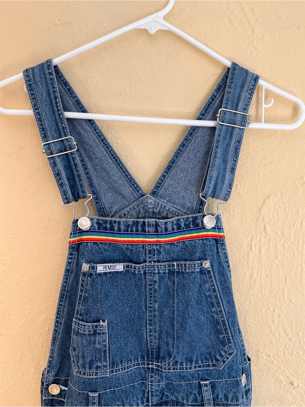 Revolt | 90's Vintage Denim Pride Overalls Rainbow Detail Size Medium